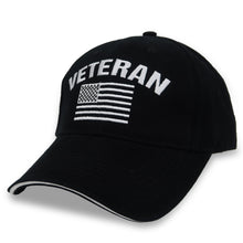 Load image into Gallery viewer, Veteran Flag Hat (Black)