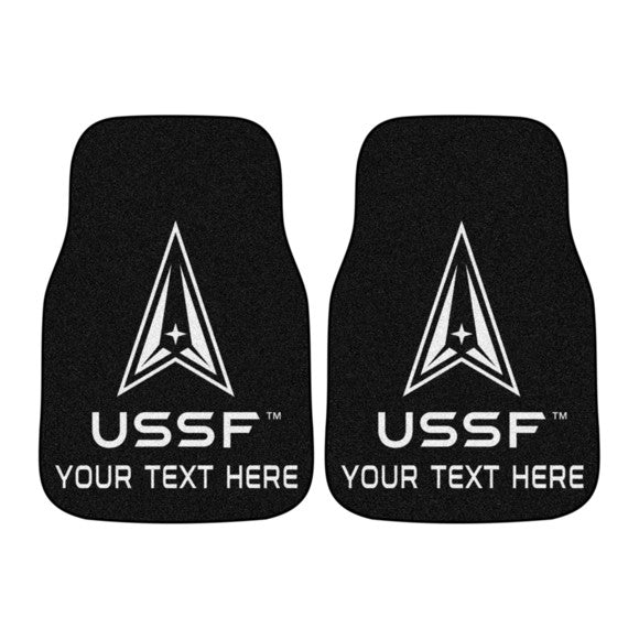 U.S. Space Force Personalized 2-pc Carpet Car Mat Set
