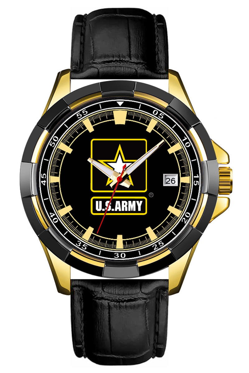 Army Premium Leather Strap Watch