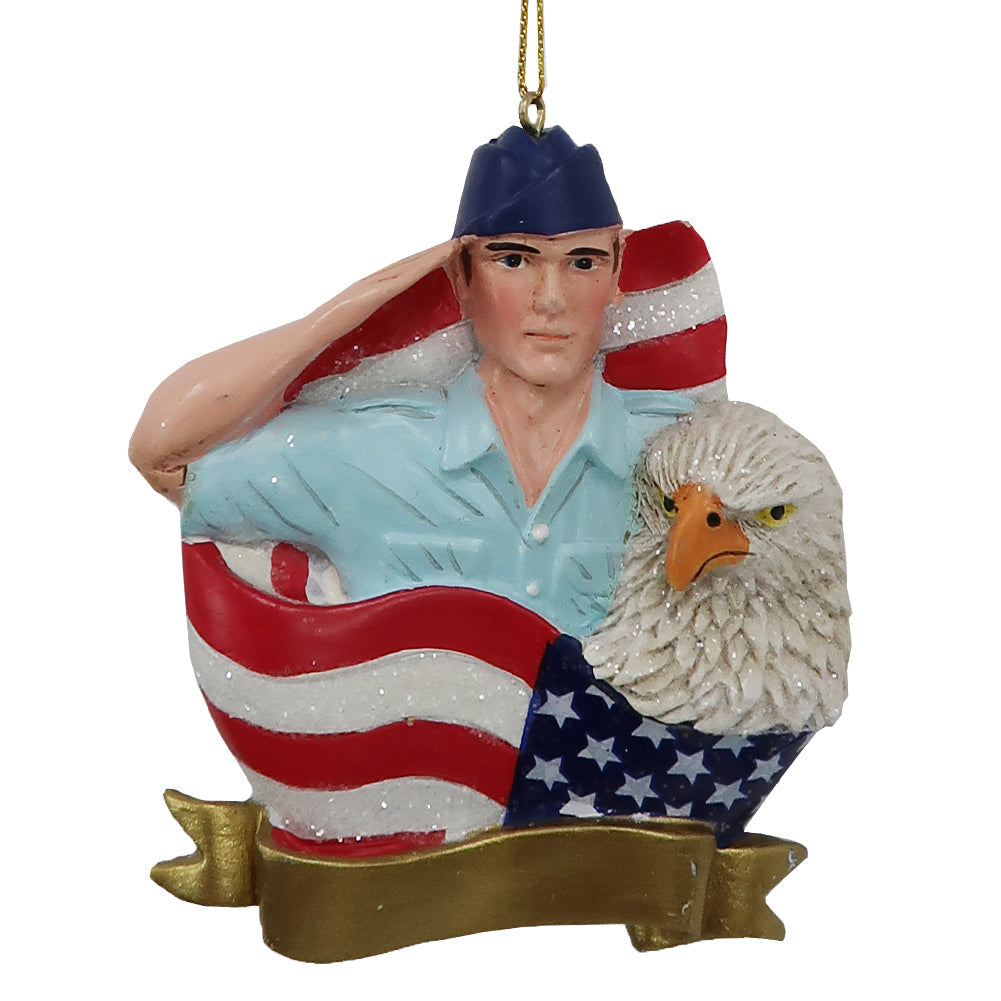 Air Force Airman USA Flag/Eagle Ornament