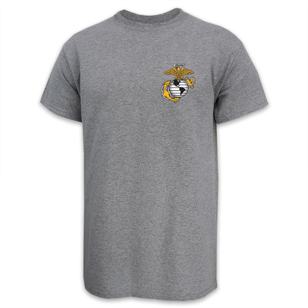 USMC EGA Logo USA Made T-Shirt (Grey)