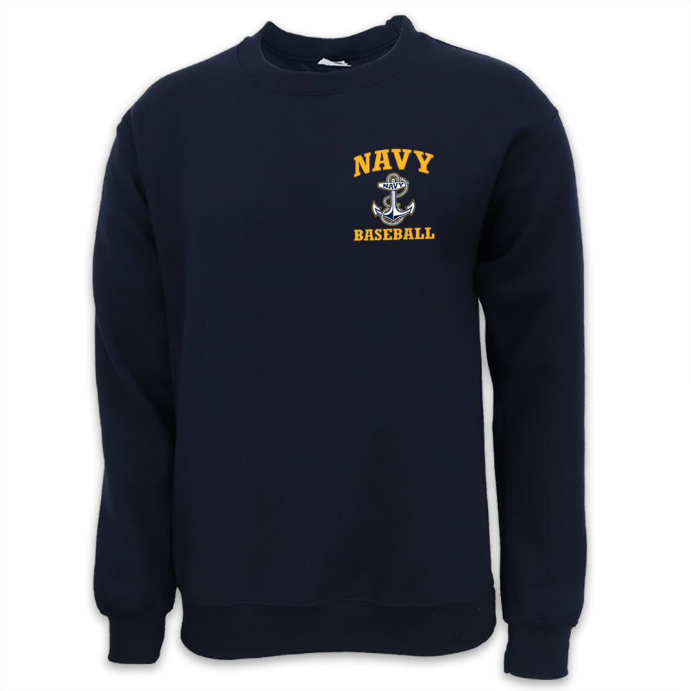Navy Anchor Baseball Crewneck