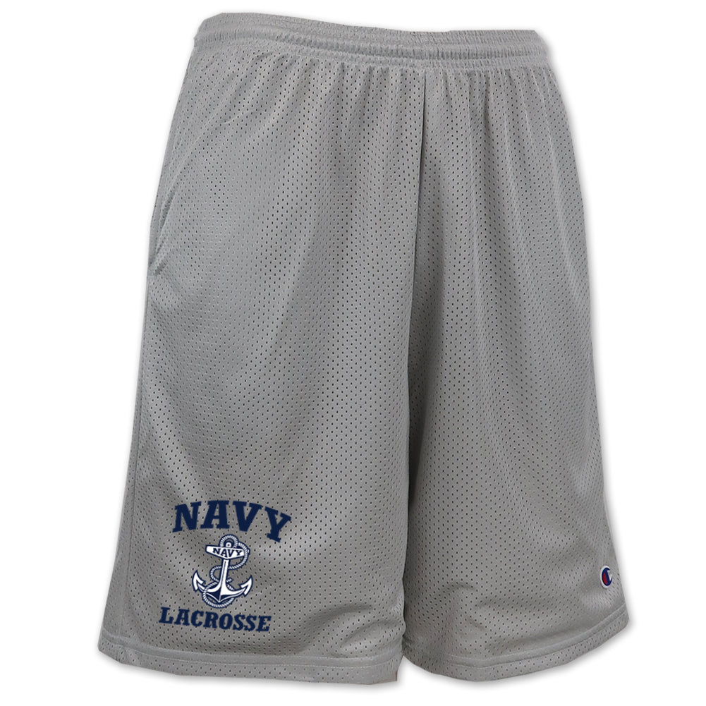 Navy Anchor Lacrosse Mesh Short (Grey)