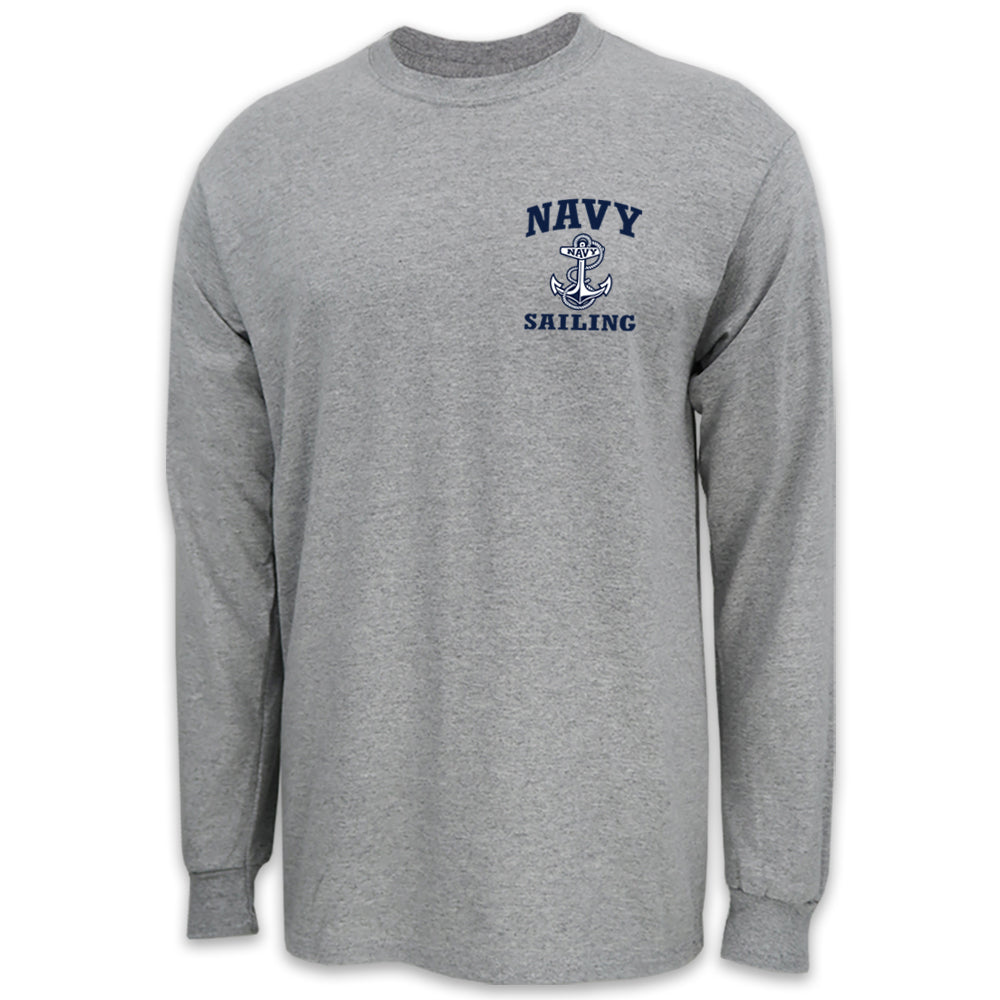 Navy Anchor Sailing Long Sleeve T-Shirt