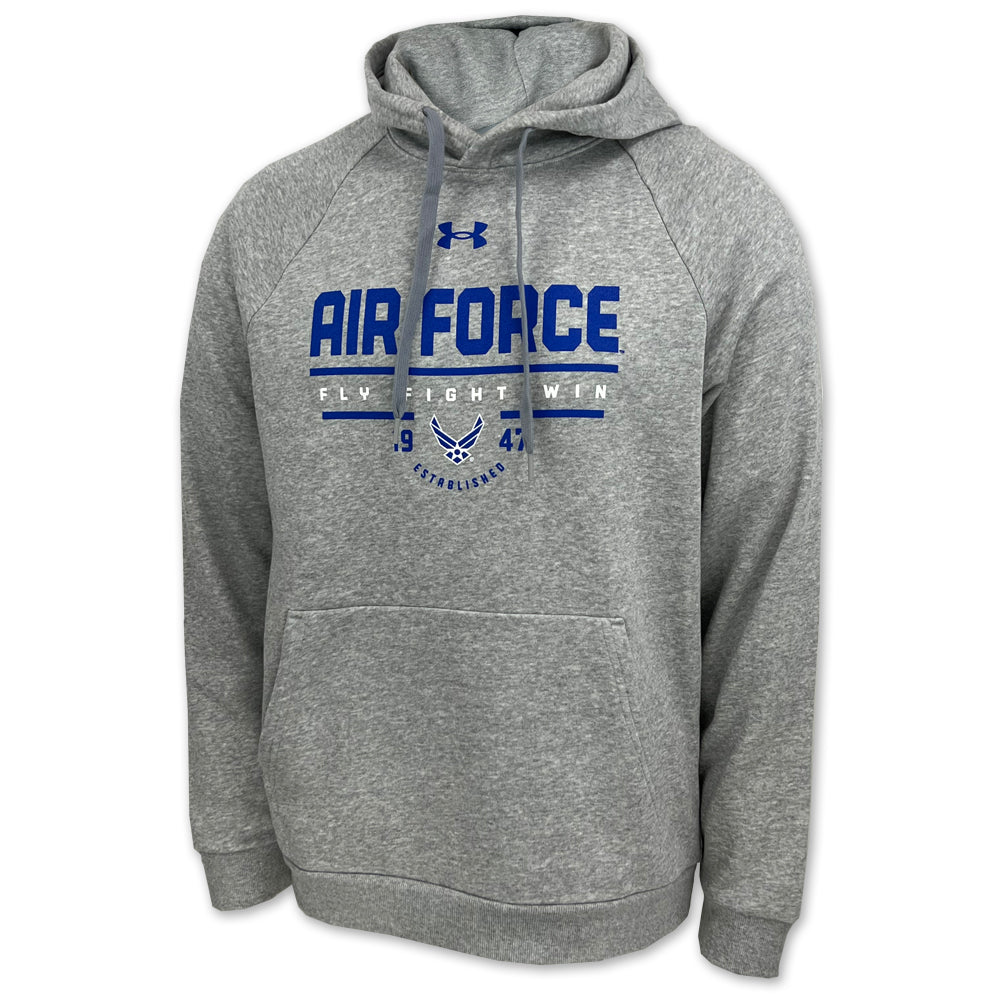 Air Force Under Armour Fly Fight Win All Day Fleece Hood (Heather)