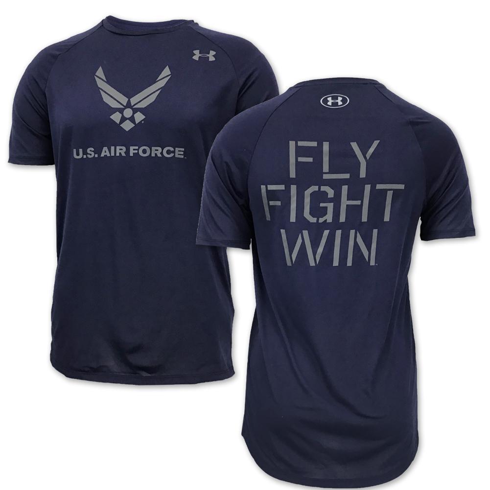 AIR FORCE UNDER ARMOUR FLY FIGHT WIN TECH T-SHIRT (NAVY) 2