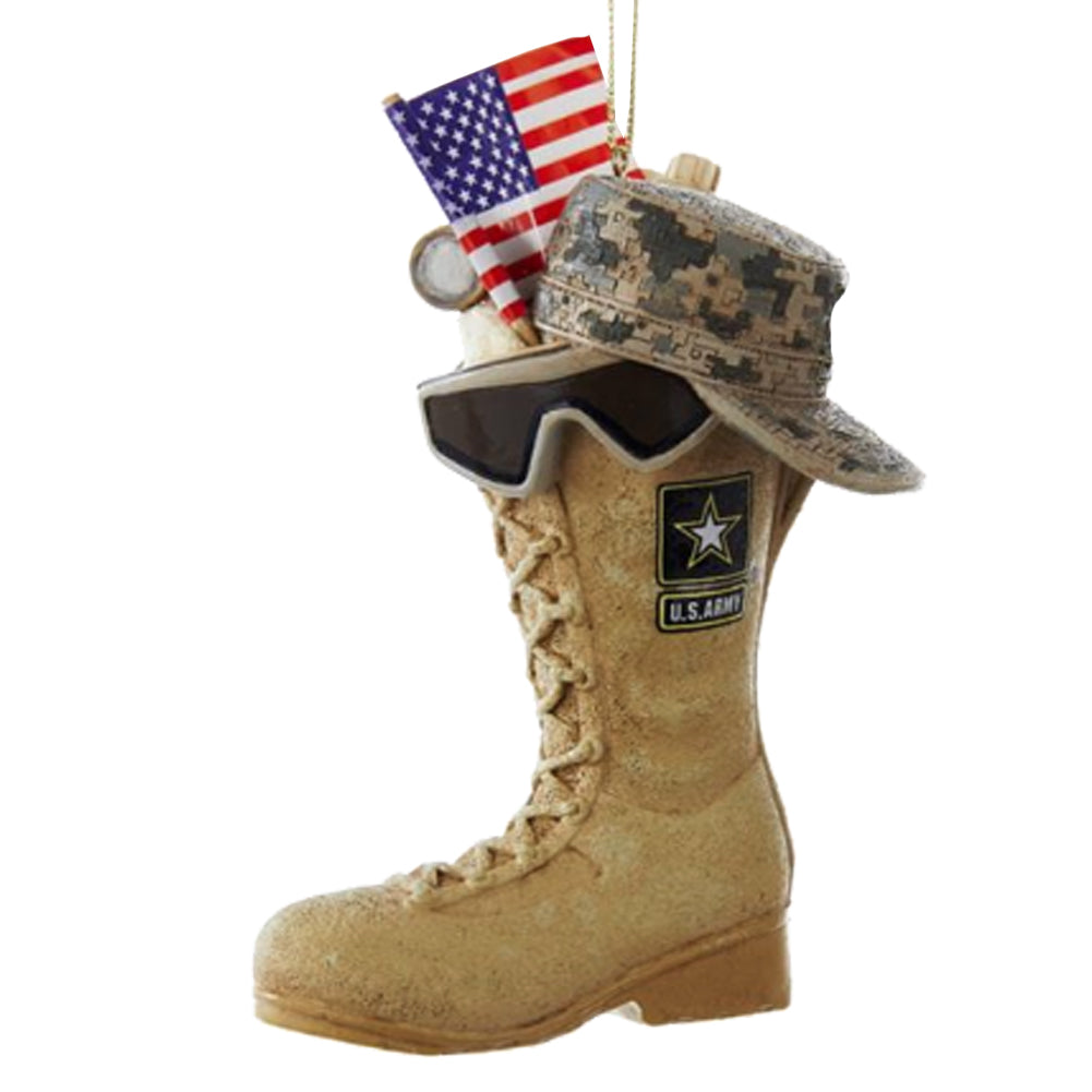 ARMY BOOT WITH US FLAG ORNAMENT 2