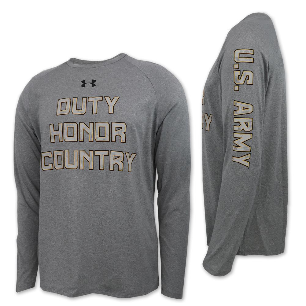 ARMY UNDER ARMOUR DUTY HONOR COUNTRY LONG SLEEVE TECH T-SHIRT (GREY) 3