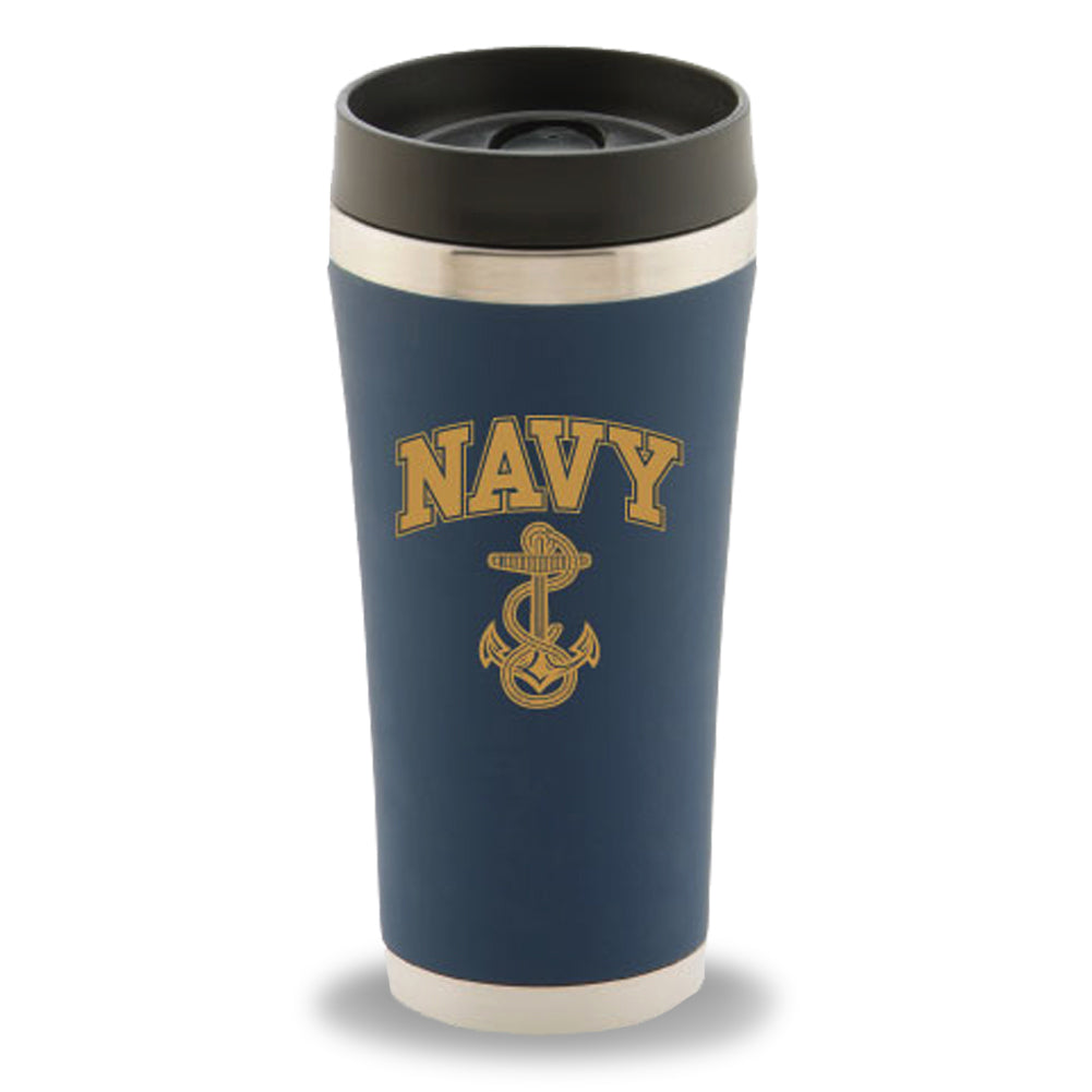 NAVY ANCHOR STAINLESS STEEL TUMBLER 2