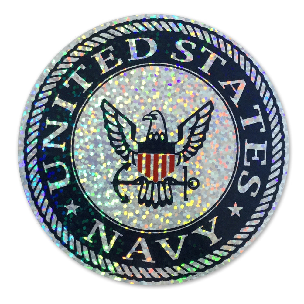 NAVY HOLOGRAPHIC LOGO DECAL