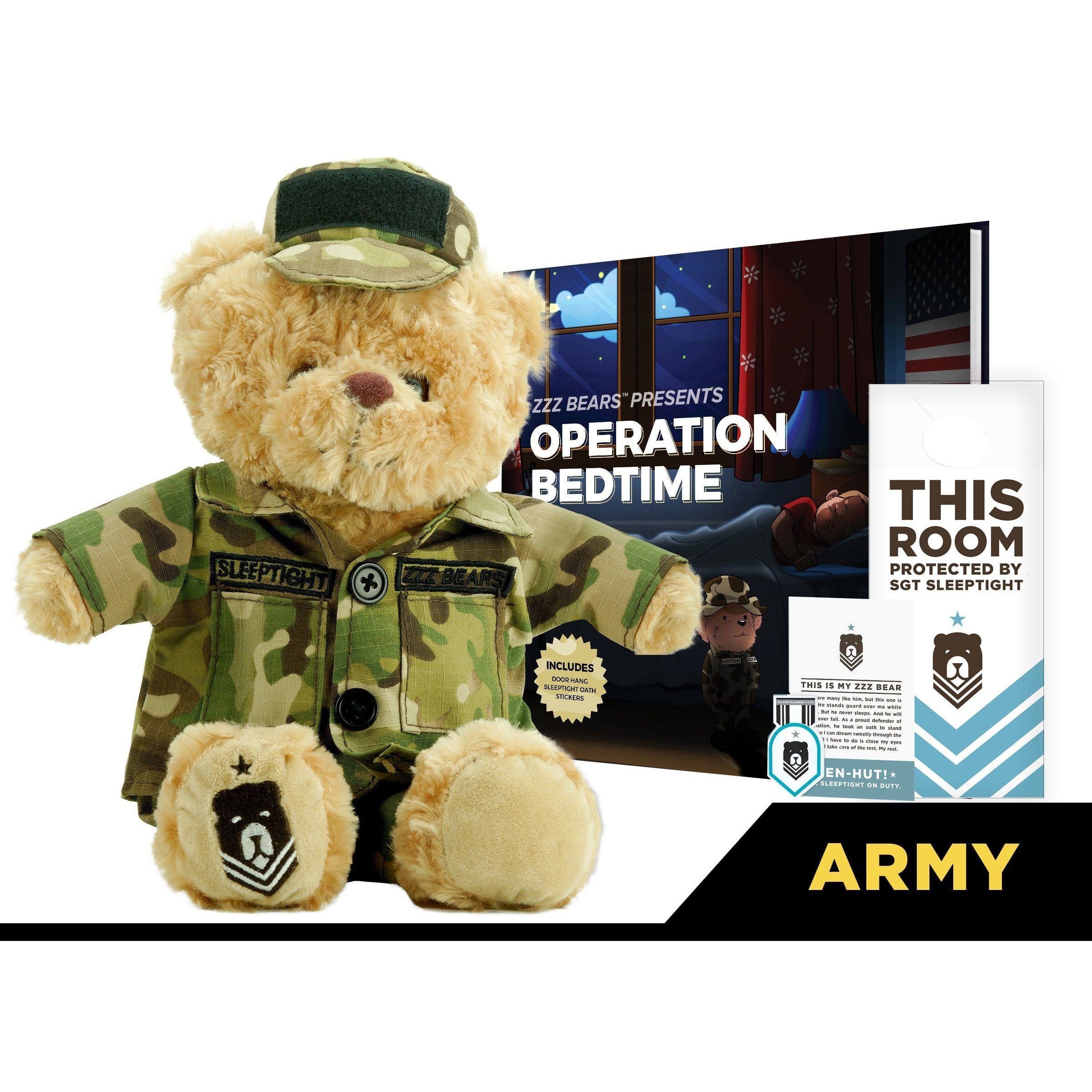 Sgt. Sleeptight Army Bear & Storybook