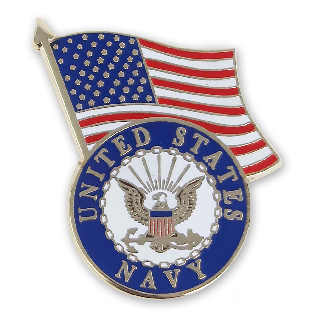 UNITED STATES NAVY SEAL/USA FLAG LAPEL PIN